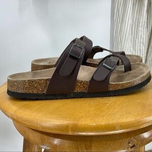 TF STAR Adjustable Sandals, Mayari Flat Leather Casual Slippers Flip-Flo…